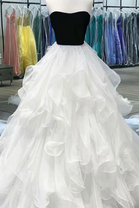 WHITE TULLE LONG PROM DRESS WHITE TULLE FORMAL DRESS  cg9107