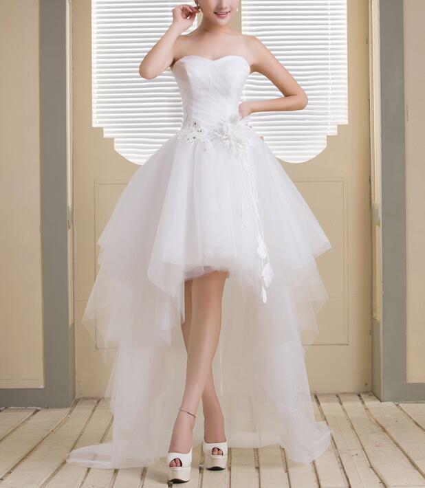 Cute White Tulle Sweetheart High Low Party Dress, High Low Formal Dress prom Evening Dresses  cg9216
