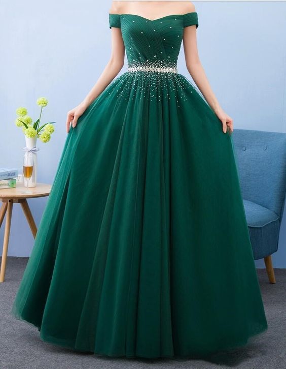 Beaded Off Shoulder Evening Dresses Long Formal Dress Prom Dress  cg9409