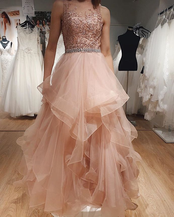 Charming Prom Dress,Tulle Prom Gown,A-Line Evening Dress,Appliques Prom Gown   cg9443