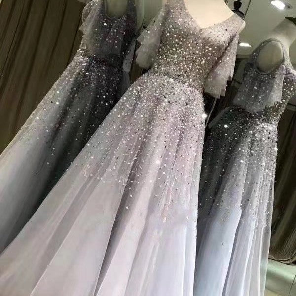 Charming Prom Dress,Tulle Prom Gown, Beading Prom Dress, A-Line Prom Gown   cg9459