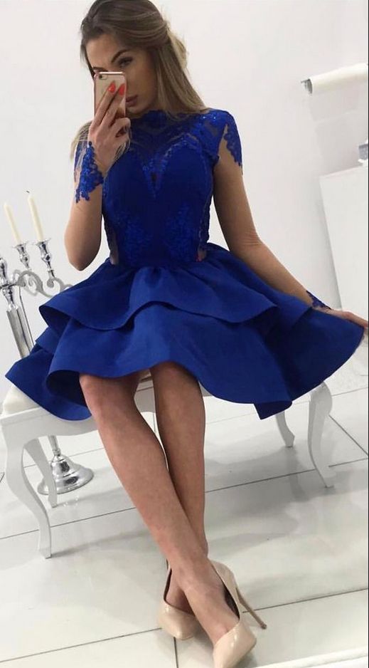 A-Line Homecoming Dresses,Bateau Dresses,Long Sleeves Homecoming Dress   cg9553