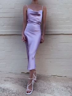 Lilac Tea Length Prom Dress , Slik Prom Dress  cg9624
