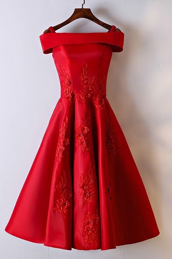 Gorgeous Red Off Shoulder A Line Lace Party Dress  Homecoming Dresses with Ruffles   cg9677