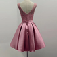 Lovely Lace And Satin Short Party Dress, Cute Homecoming Dress   cg9689