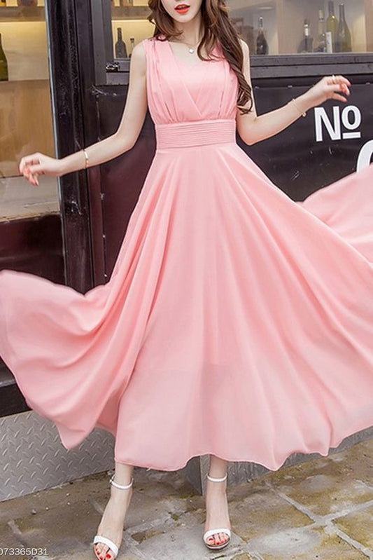 V-Neck Chiffon Prom Dress   cg9767