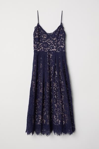 Dark Blue Short Lace homecoming Dress   cg9813