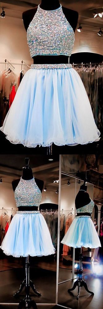 two-piece homecoming dresses,baby blue homecoming dresses   cg9896